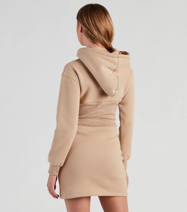 Keeping Knit Casual Hoodie Mini Dress - Image 2