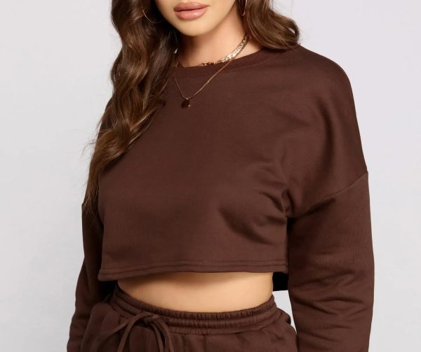 Cozy French Terry Knit Crop Top - Image 6
