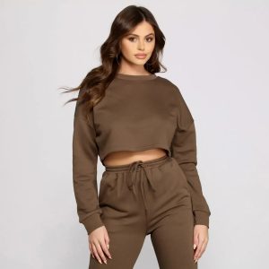 Cozy French Terry Knit Crop Top