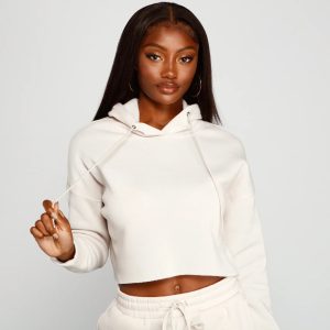 Basic Cropped Fleece Hoodie