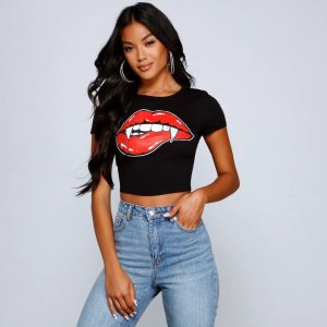 Just Bitten Cropped Graphic Tee