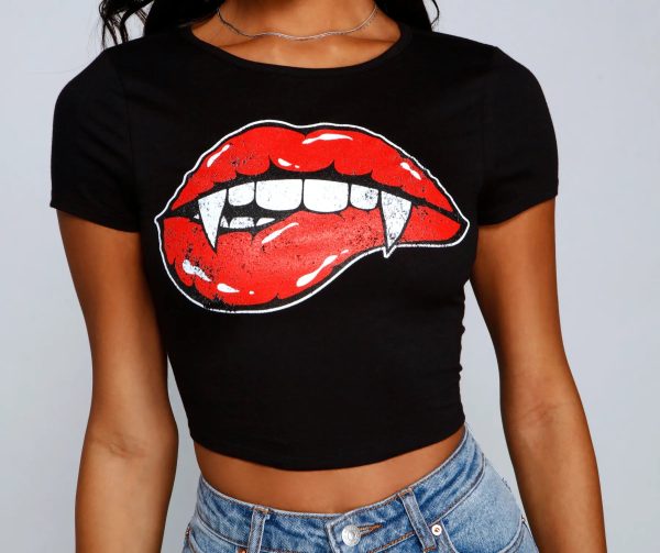 Just Bitten Cropped Graphic Tee - Image 4