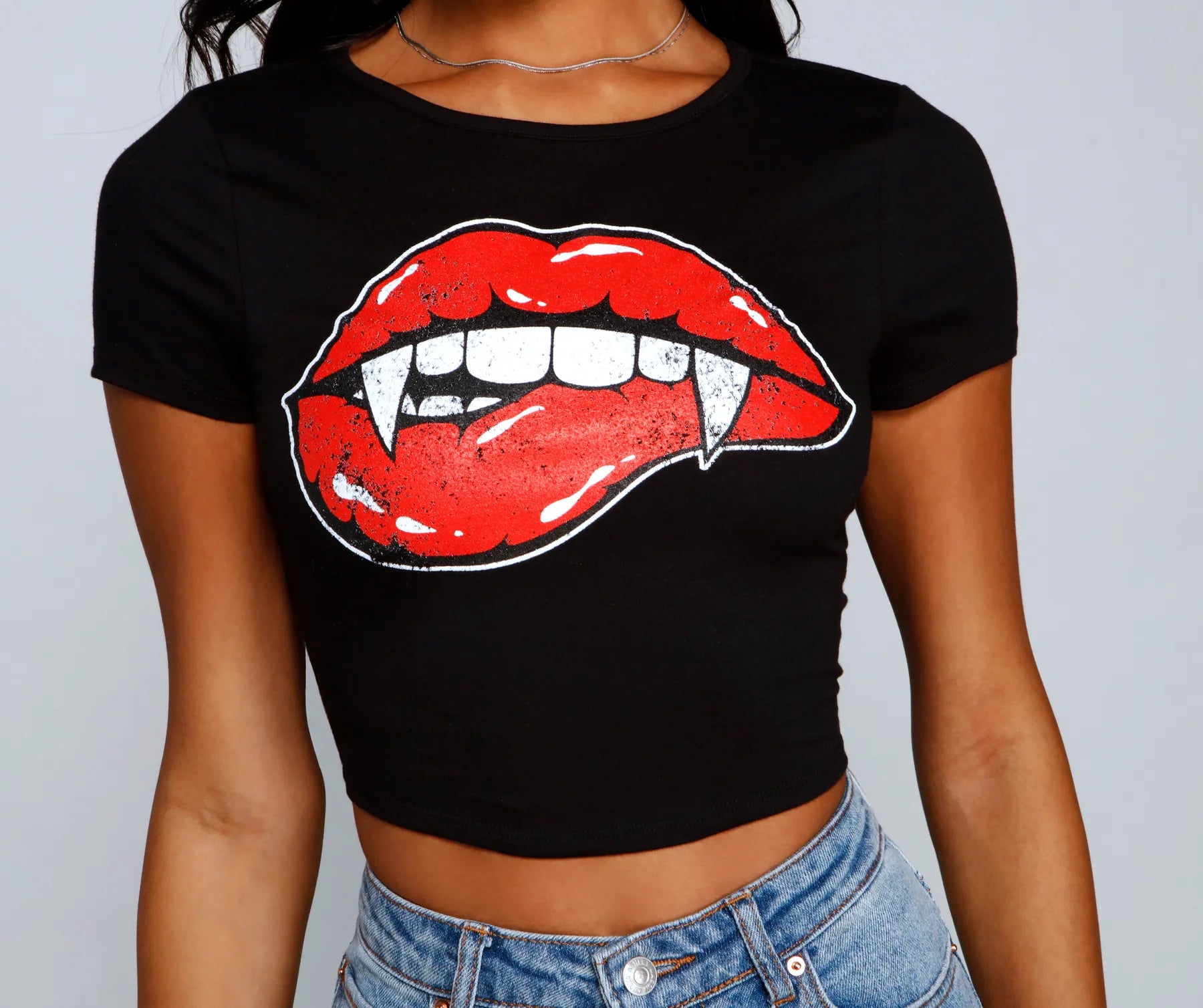 Just Bitten Cropped Graphic Tee - Image 4