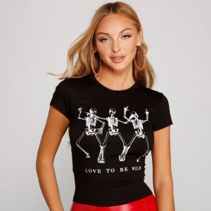 Love To Be Wild Skeleton Graphic Tee
