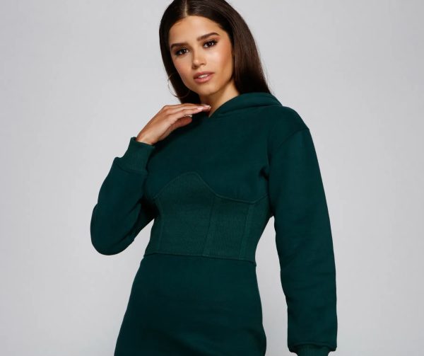 Keeping Knit Casual Hoodie Mini Dress - Image 7