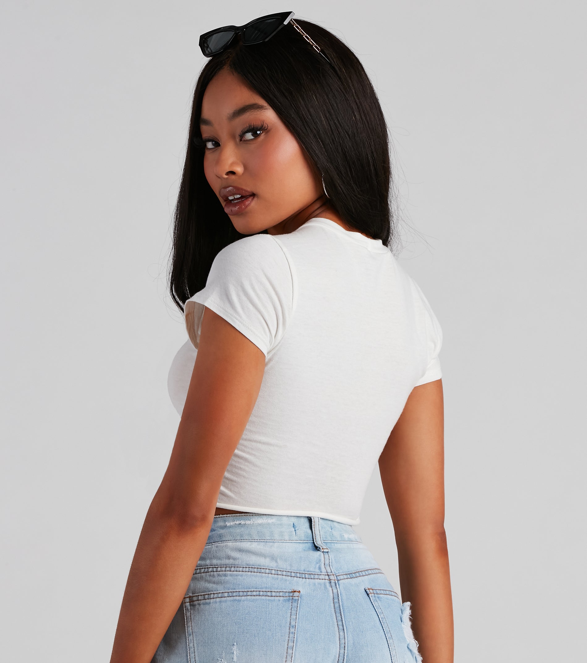 Rocker Babe Cropped Graphic Tee - Image 4