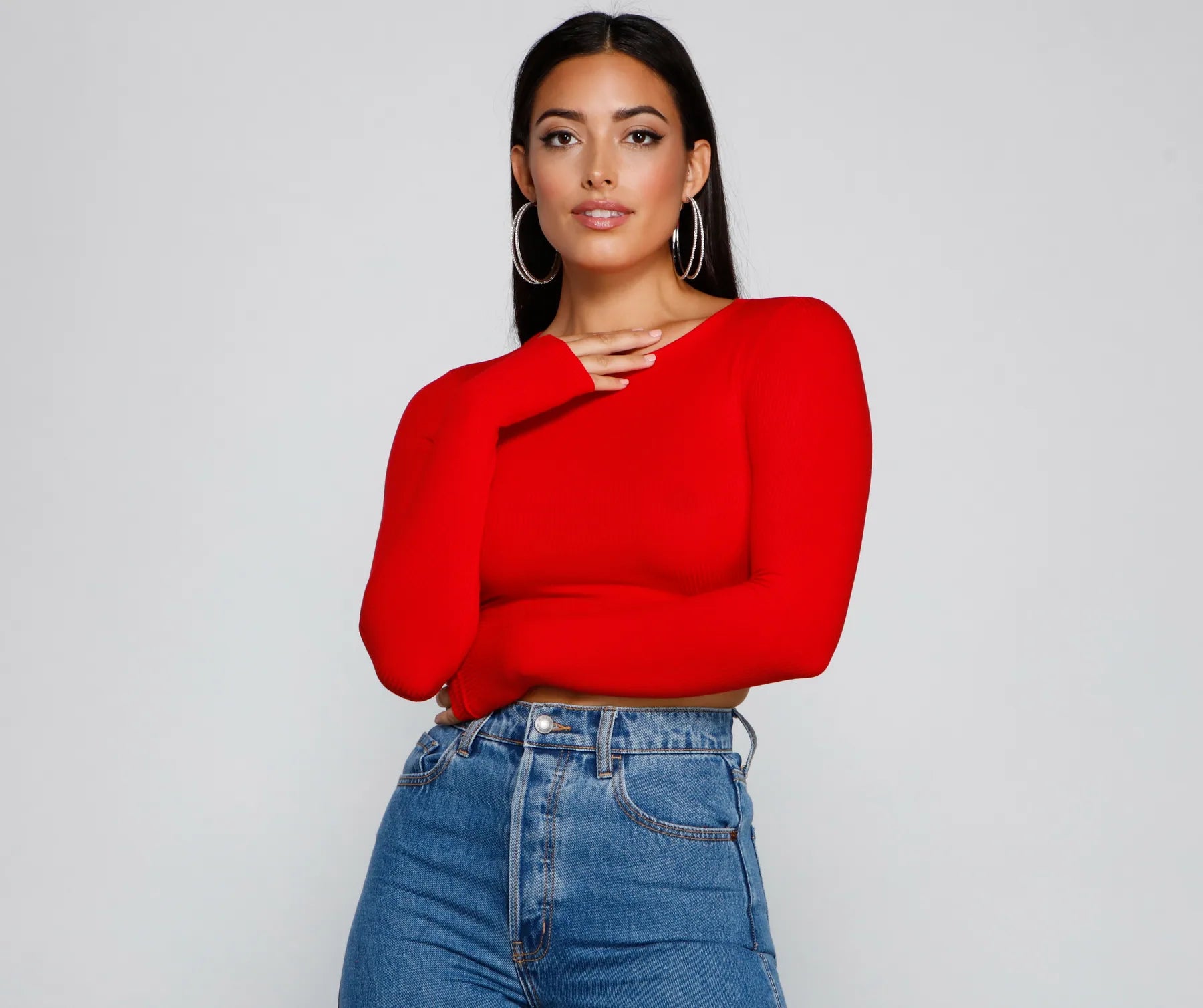 Go With It Ribbed Knit Crop Top - Image 5