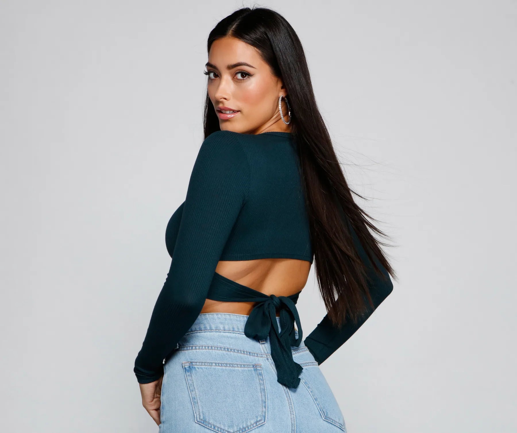 Go With It Ribbed Knit Crop Top - Image 2