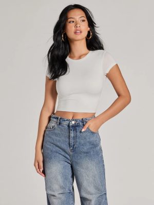 Casual Must-Have Crew Neck Crop Top