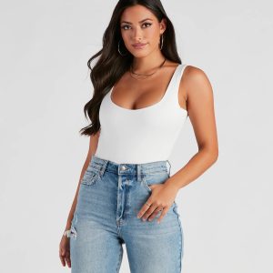 Staple Piece Scoop Neck Bodysuit