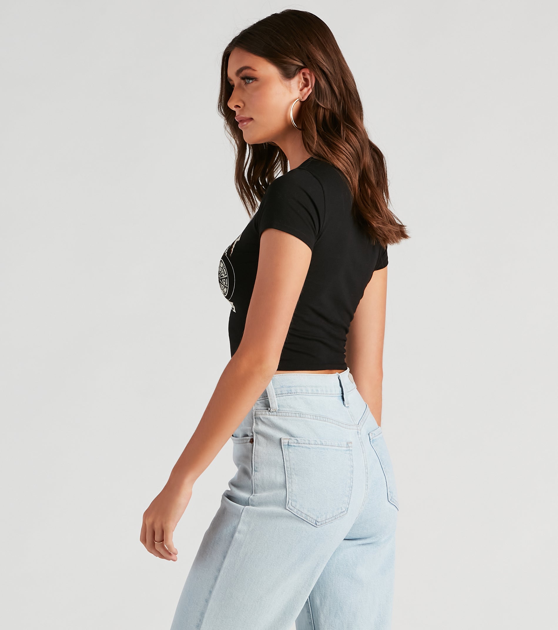 Motorcycle Babe Graphic Crop Tee - Image 4