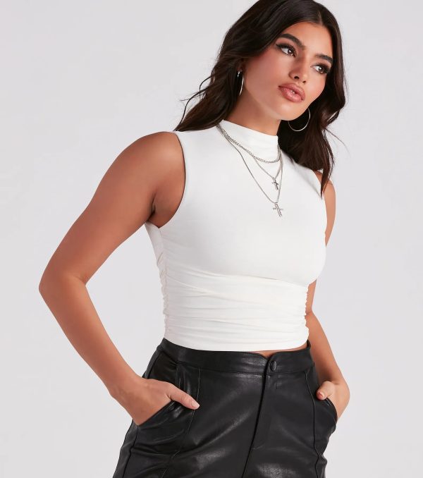Smooth Silhouette Mock Neck Top - Image 8