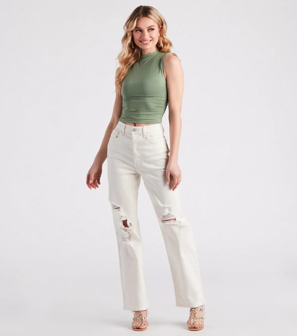 Smooth Silhouette Mock Neck Top - Image 15