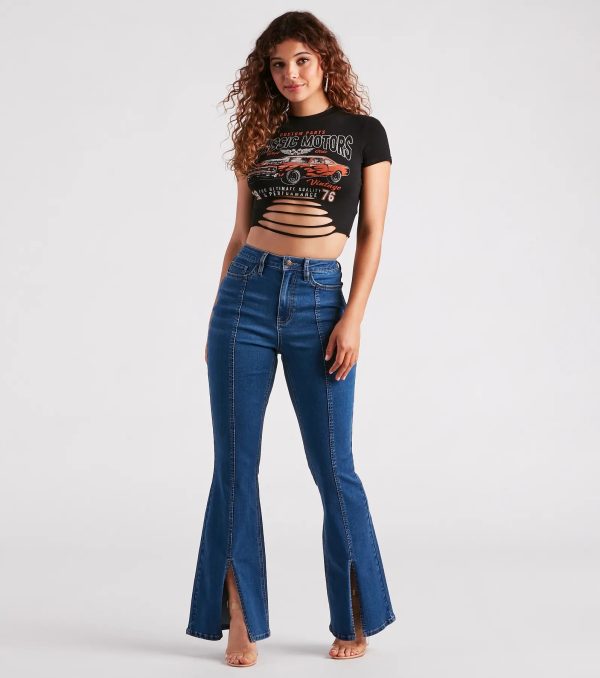 Start Your Engines Slash Graphic Crop Tee - Image 3