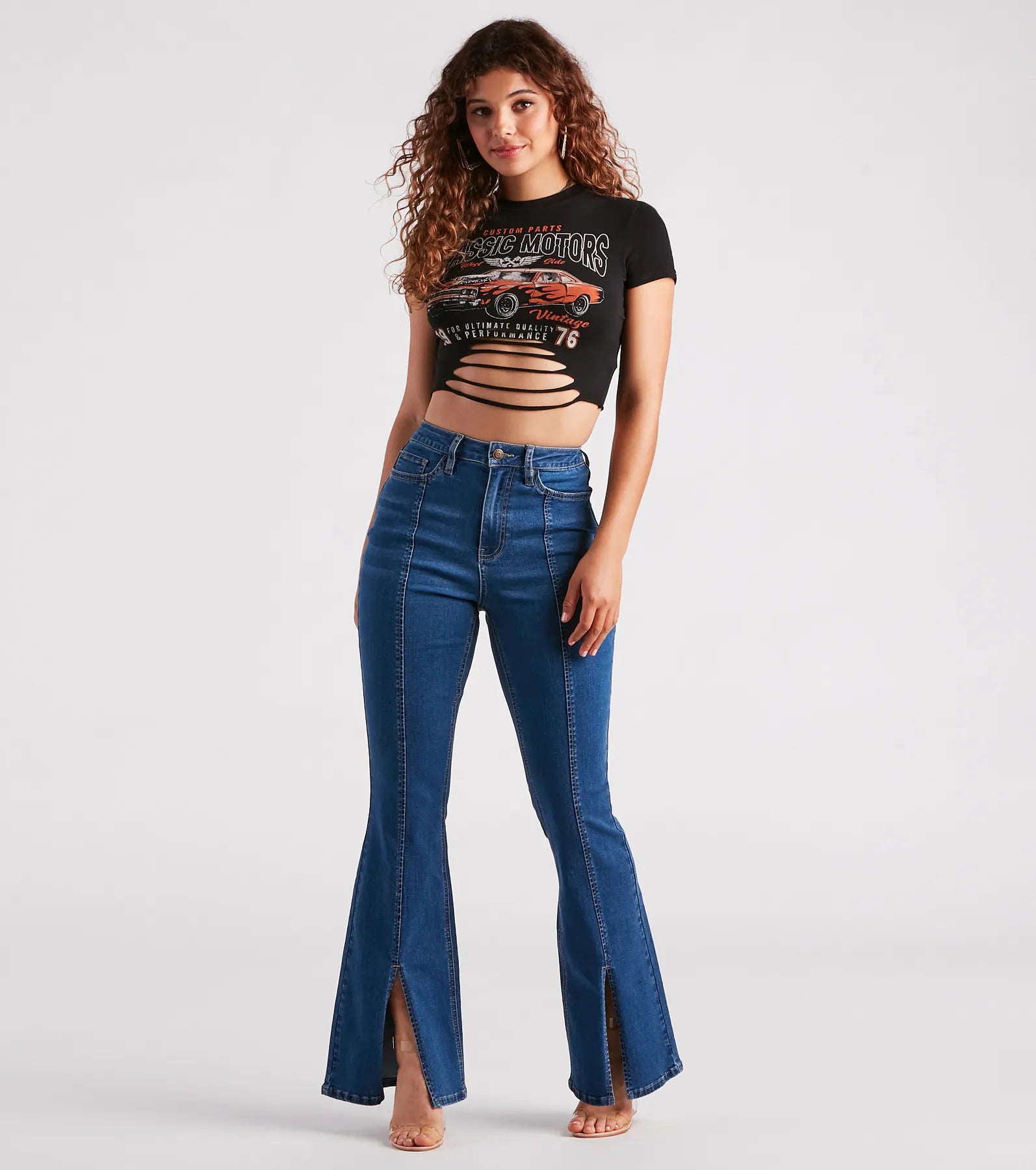 Start Your Engines Slash Graphic Crop Tee - Image 3