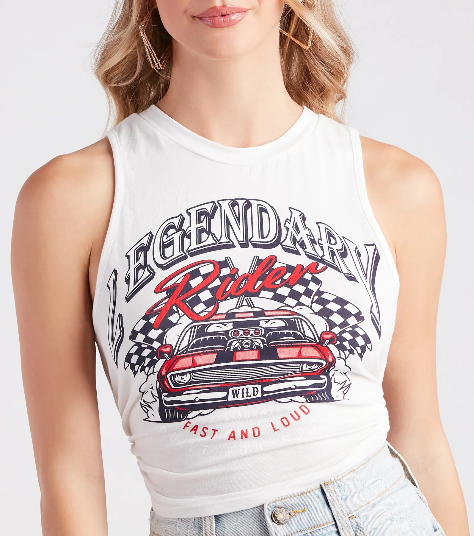 Legendary Rider Cropped Graphic Tank - Image 4