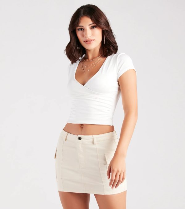 New Level Short Sleeve Wrap-Front Top - Image 5