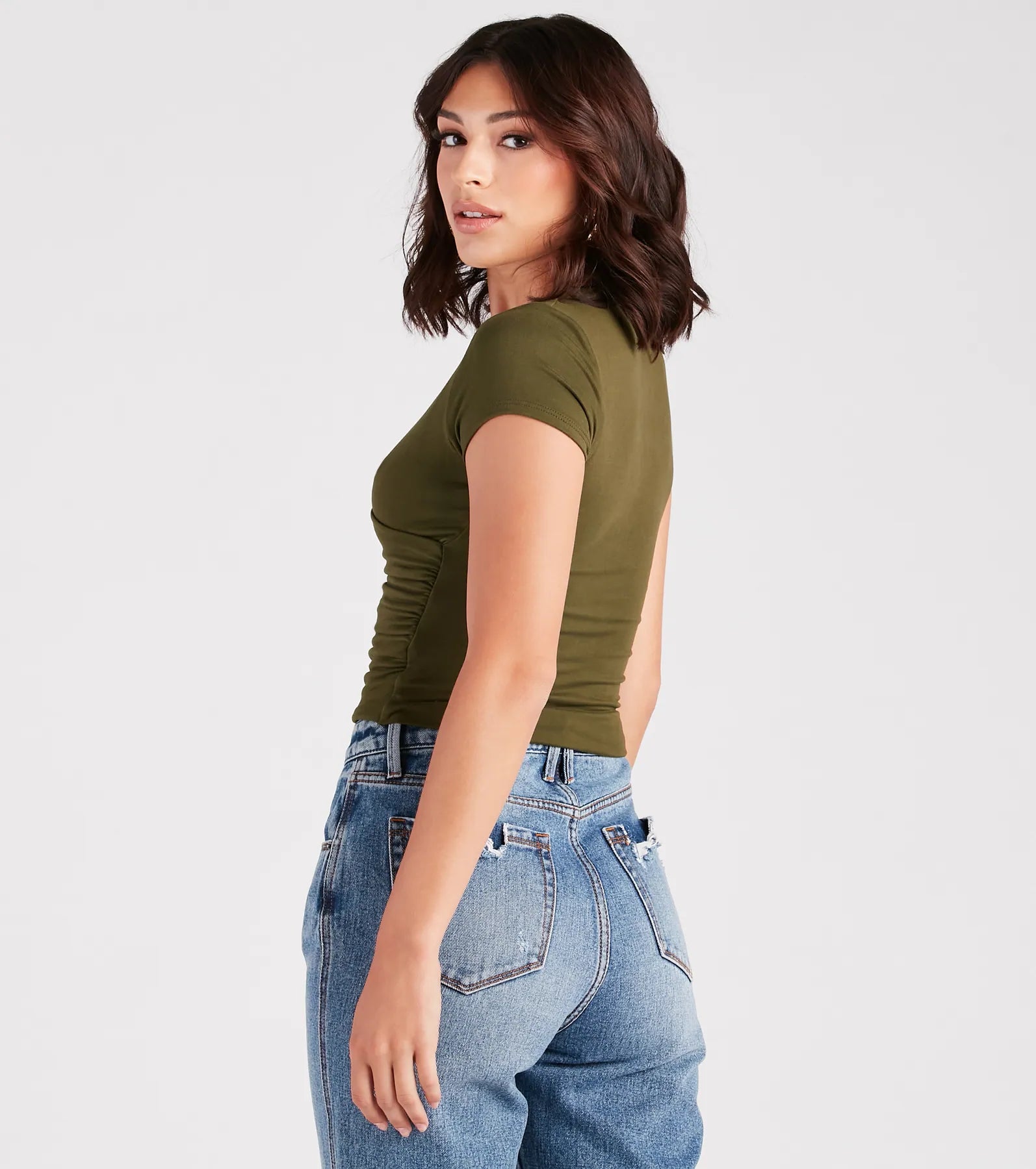 New Level Short Sleeve Wrap-Front Top - Image 3