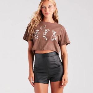 Rodeo Skeleton Graphic Crop Tee