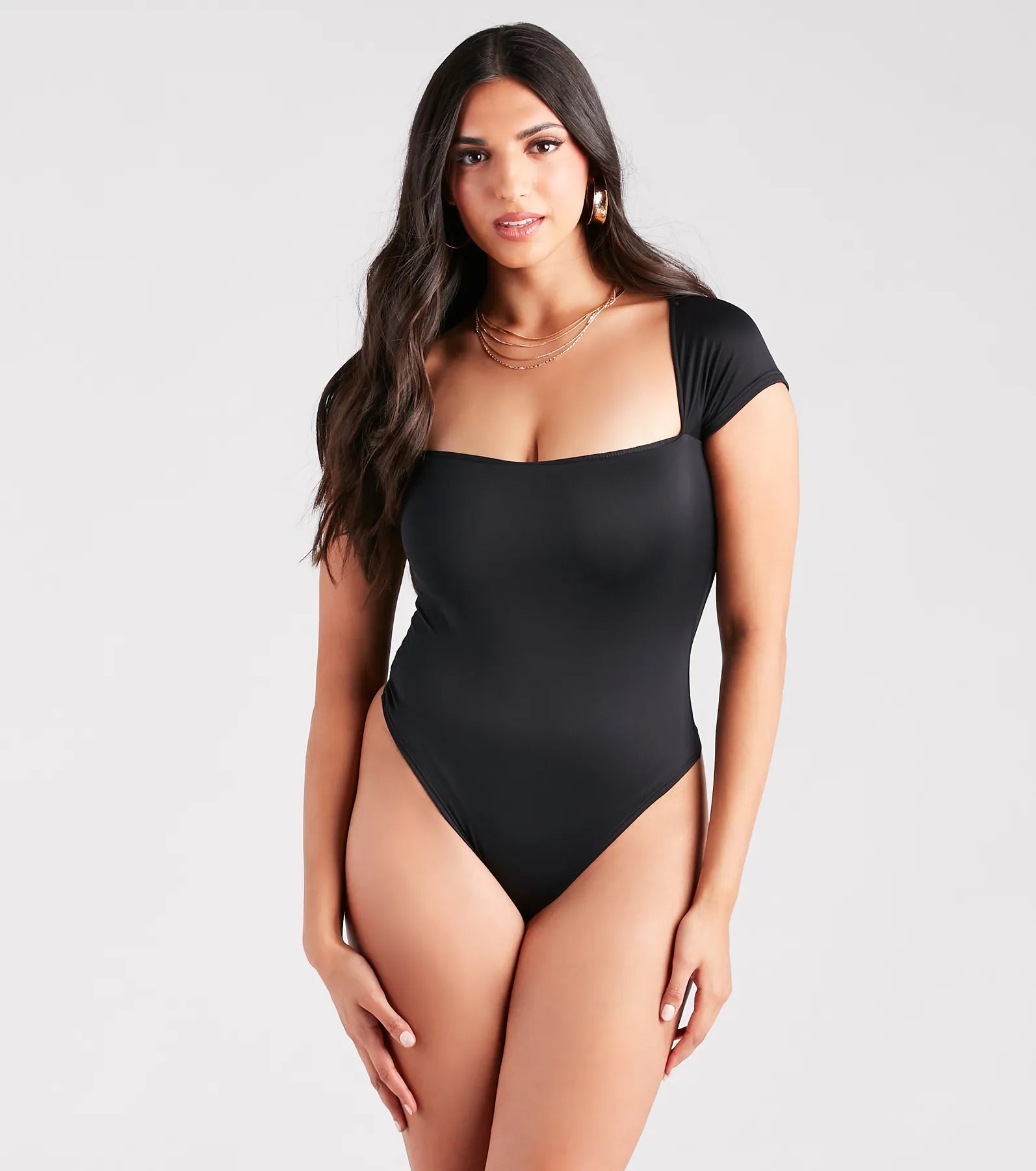 Smooth Silhouette Short Sleeve Bodysuit - Image 15