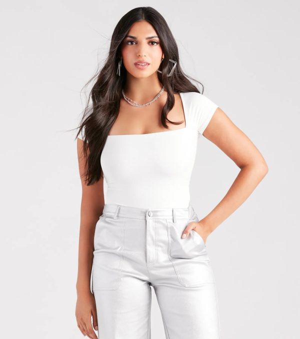 Smooth Silhouette Short Sleeve Bodysuit - Image 6