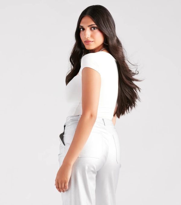 Smooth Silhouette Short Sleeve Bodysuit - Image 7