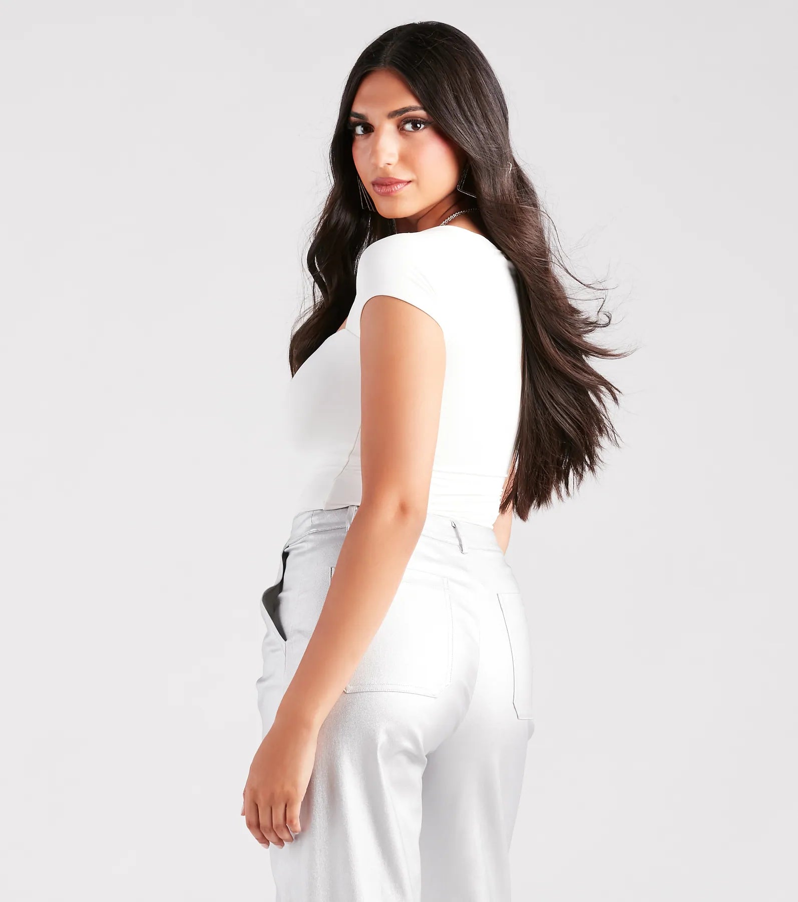 Smooth Silhouette Short Sleeve Bodysuit - Image 7