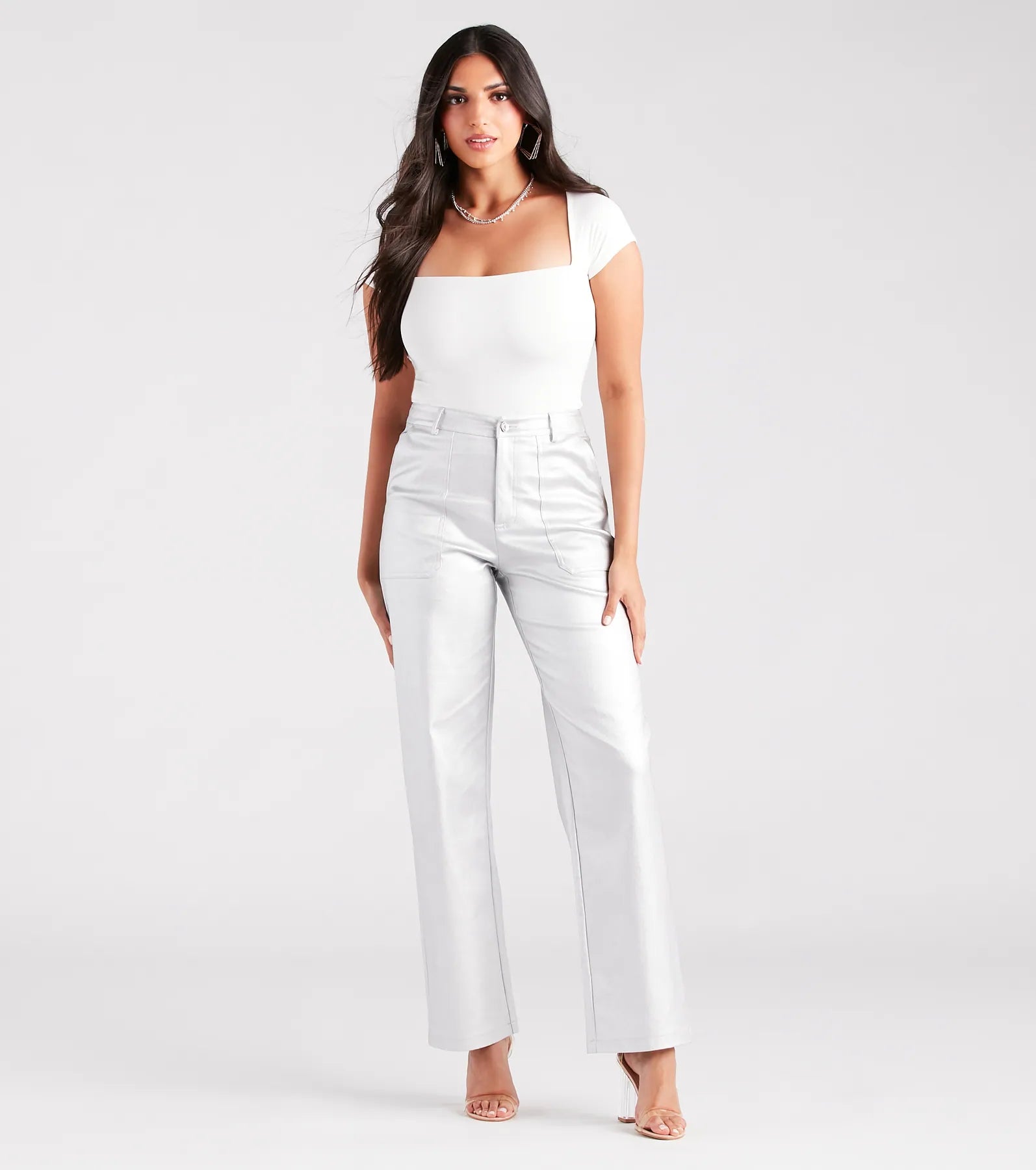 Smooth Silhouette Short Sleeve Bodysuit - Image 8