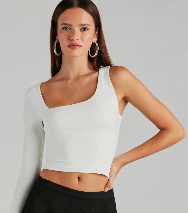 Trendy Staple Asymmetric Smooth Knit Top - Image 8