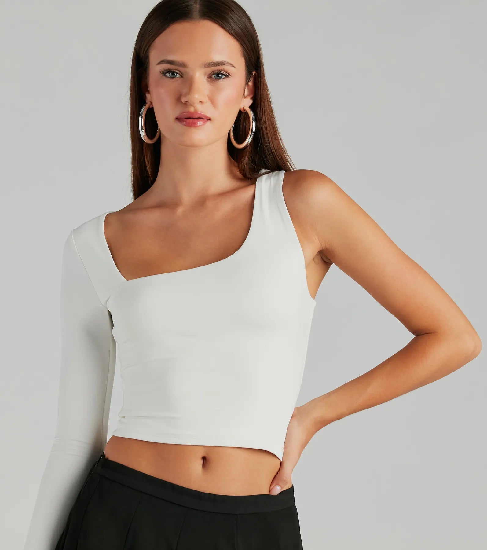 Trendy Staple Asymmetric Smooth Knit Top - Image 8