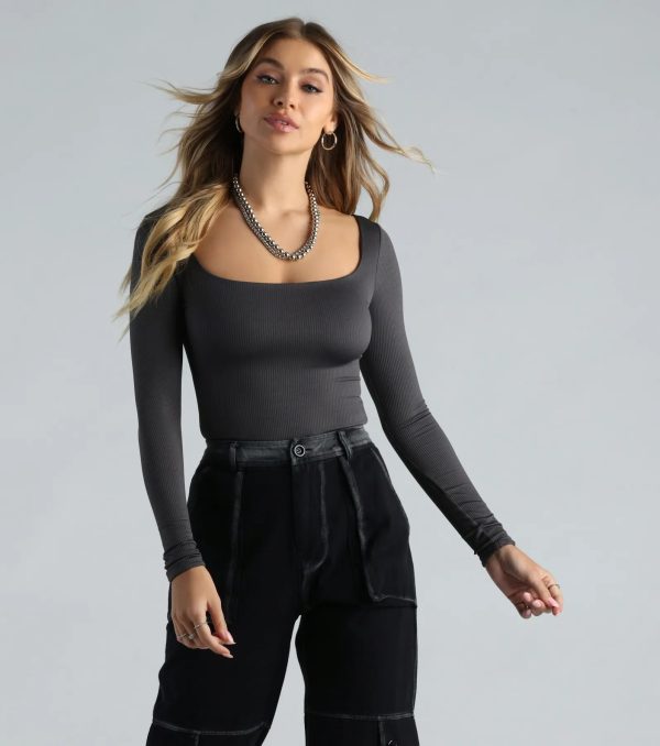 Flawless Vibes Smooth Knit Long Sleeve Bodysuit - Image 11