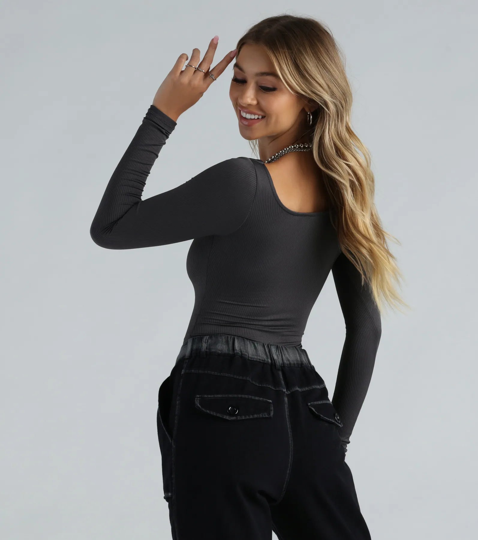 Flawless Vibes Smooth Knit Long Sleeve Bodysuit - Image 12
