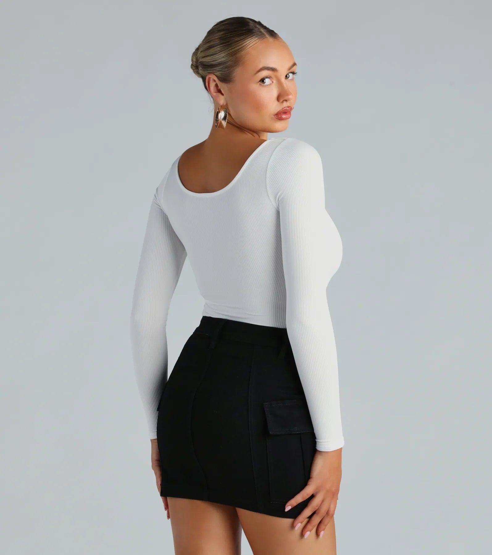 Flawless Vibes Smooth Knit Long Sleeve Bodysuit - Image 2