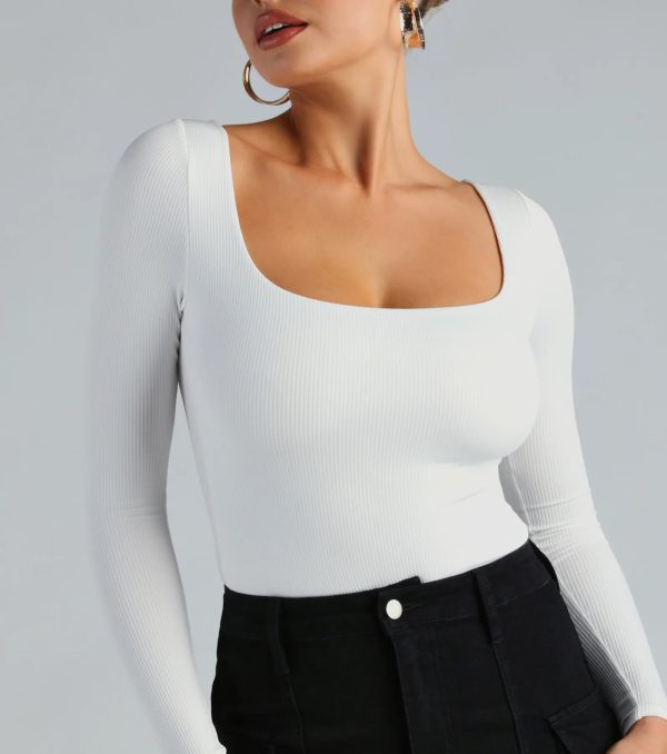 Flawless Vibes Smooth Knit Long Sleeve Bodysuit - Image 4