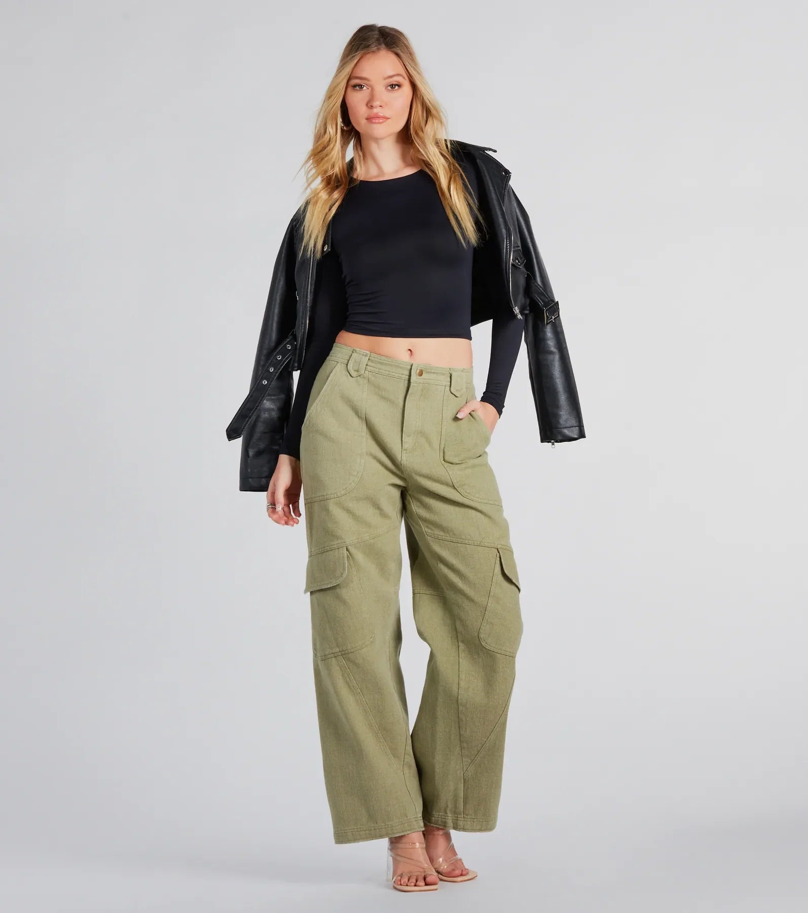 Smooth Silhouette Crew Neck Long Sleeve Top - Image 3