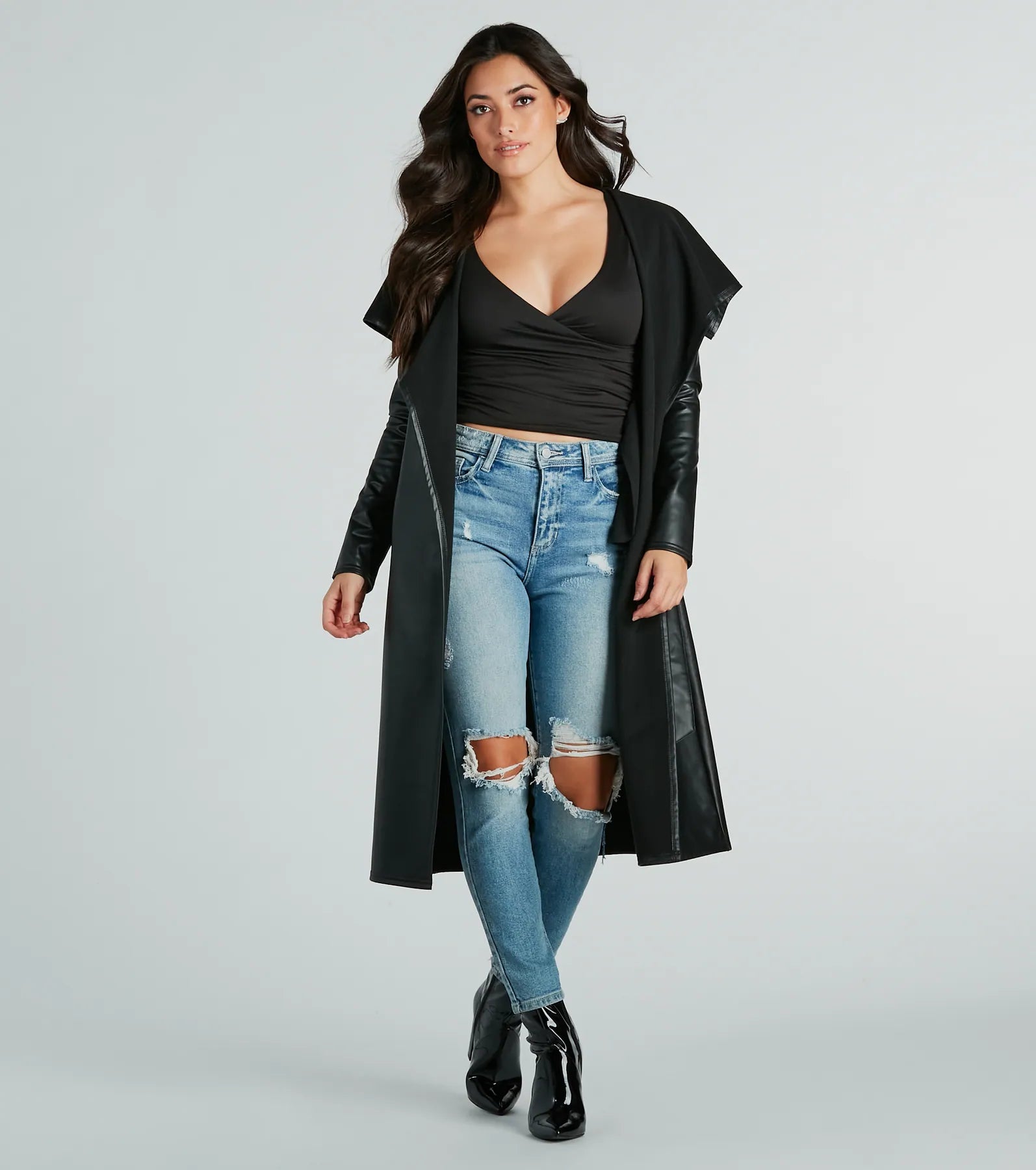 Instant Sensation Surplice Long Sleeve Crop Top - Image 7