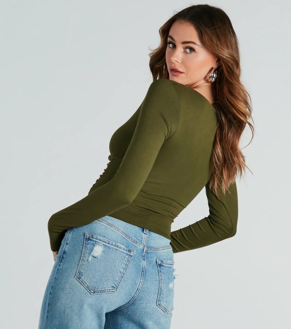 Instant Sensation Surplice Long Sleeve Crop Top - Image 10