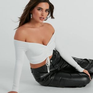 Nothing Sweeter Off-The-Shoulder Crop Top
