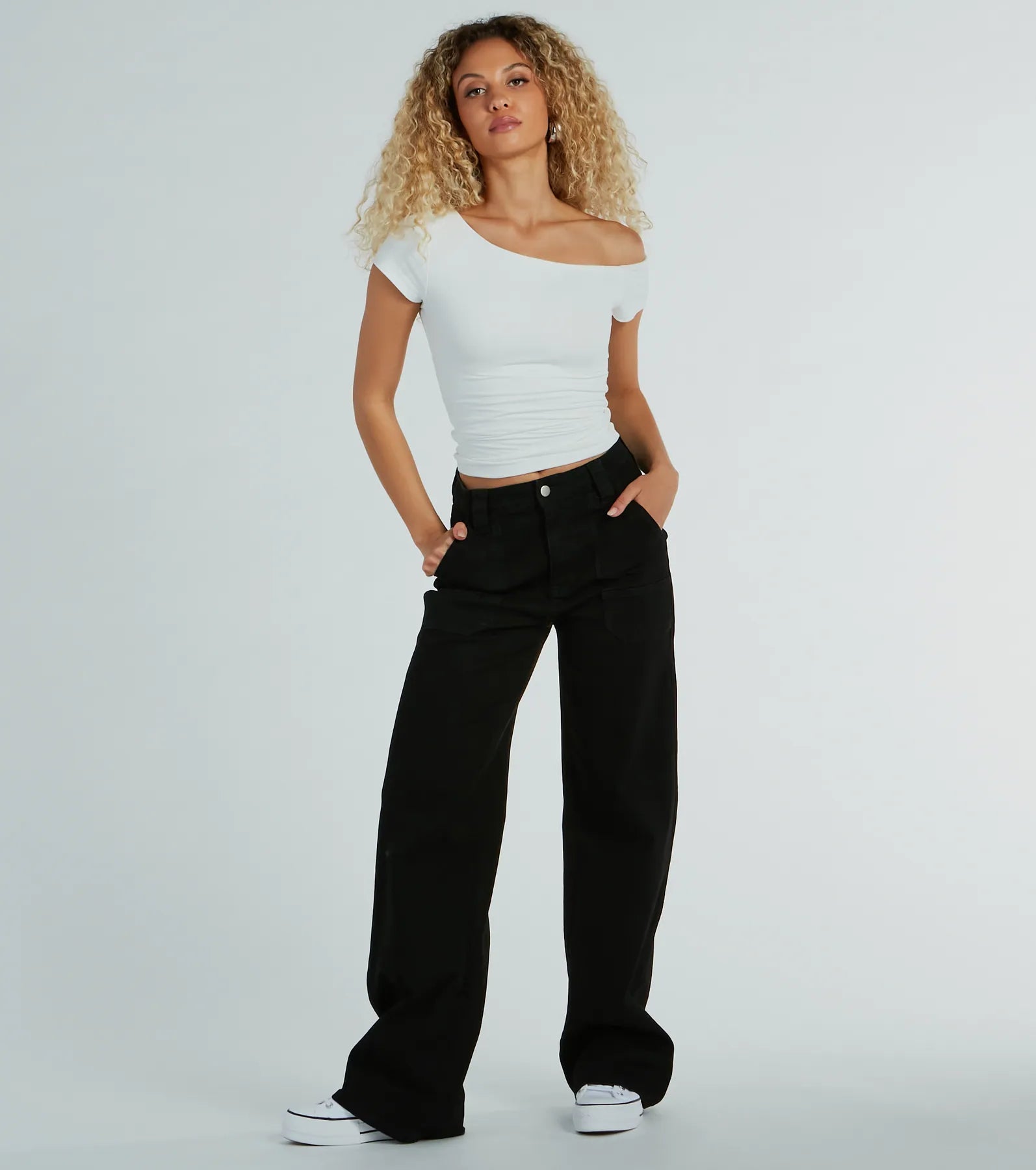 Fave Style Off-The-Shoulder Short Sleeve Knit Top - Image 3