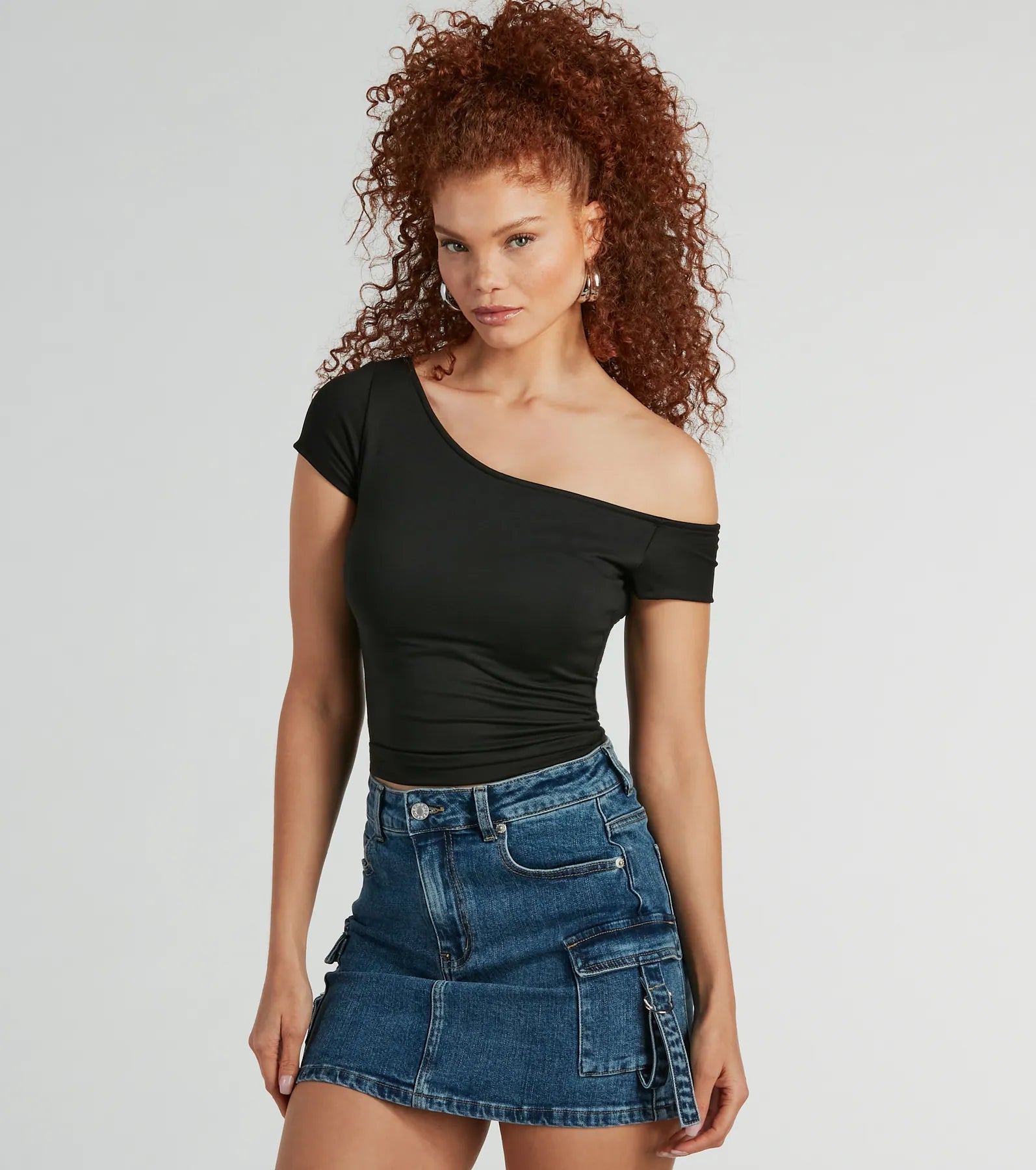 Fave Style Off-The-Shoulder Short Sleeve Knit Top - Image 5