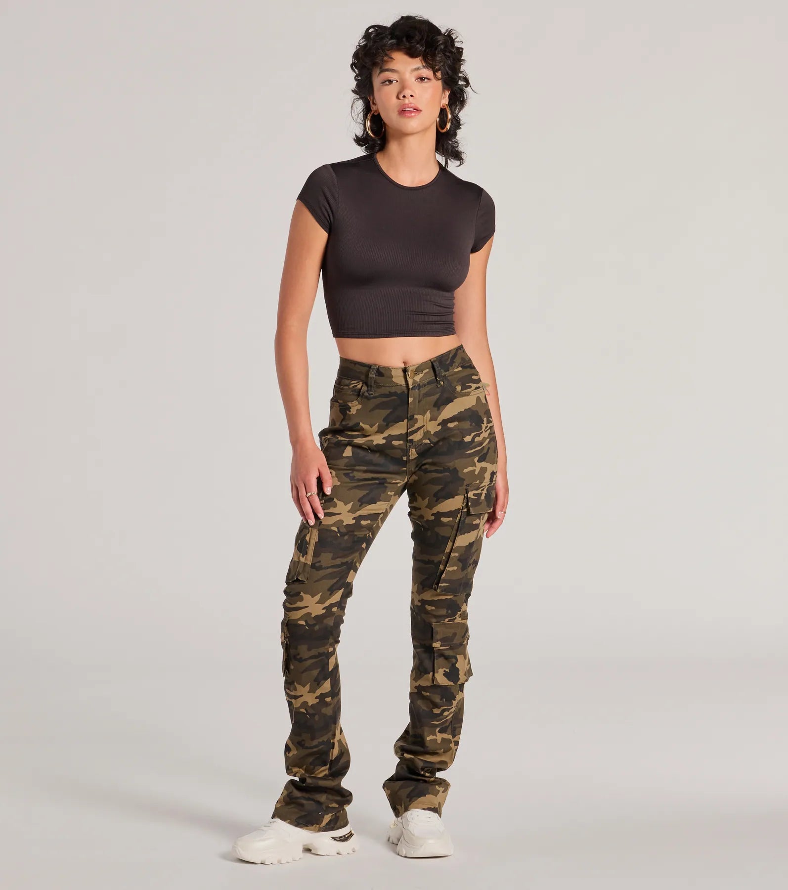 Trendy Cutie Lace-Up Ribbed Smooth Knit Crop Top - Image 11