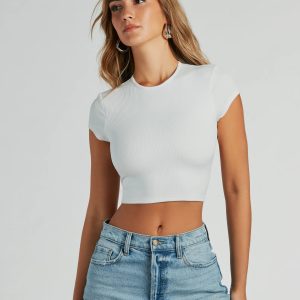 Trendy Cutie Lace-Up Ribbed Smooth Knit Crop Top