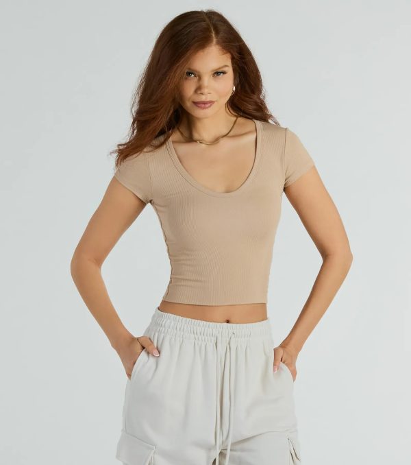 So Good Basic Scoop Neck Crop Tee - Image 5