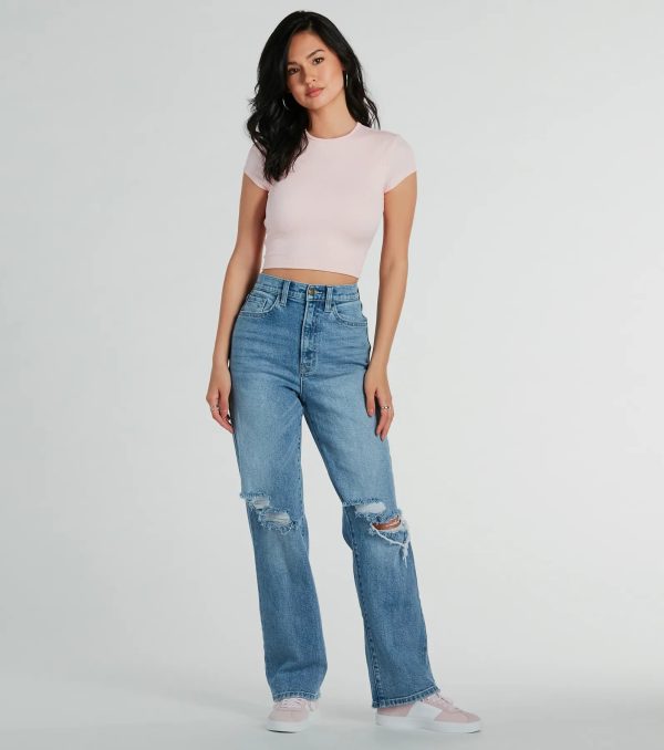 Trendy Cutie Lace-Up Ribbed Smooth Knit Crop Top - Image 6