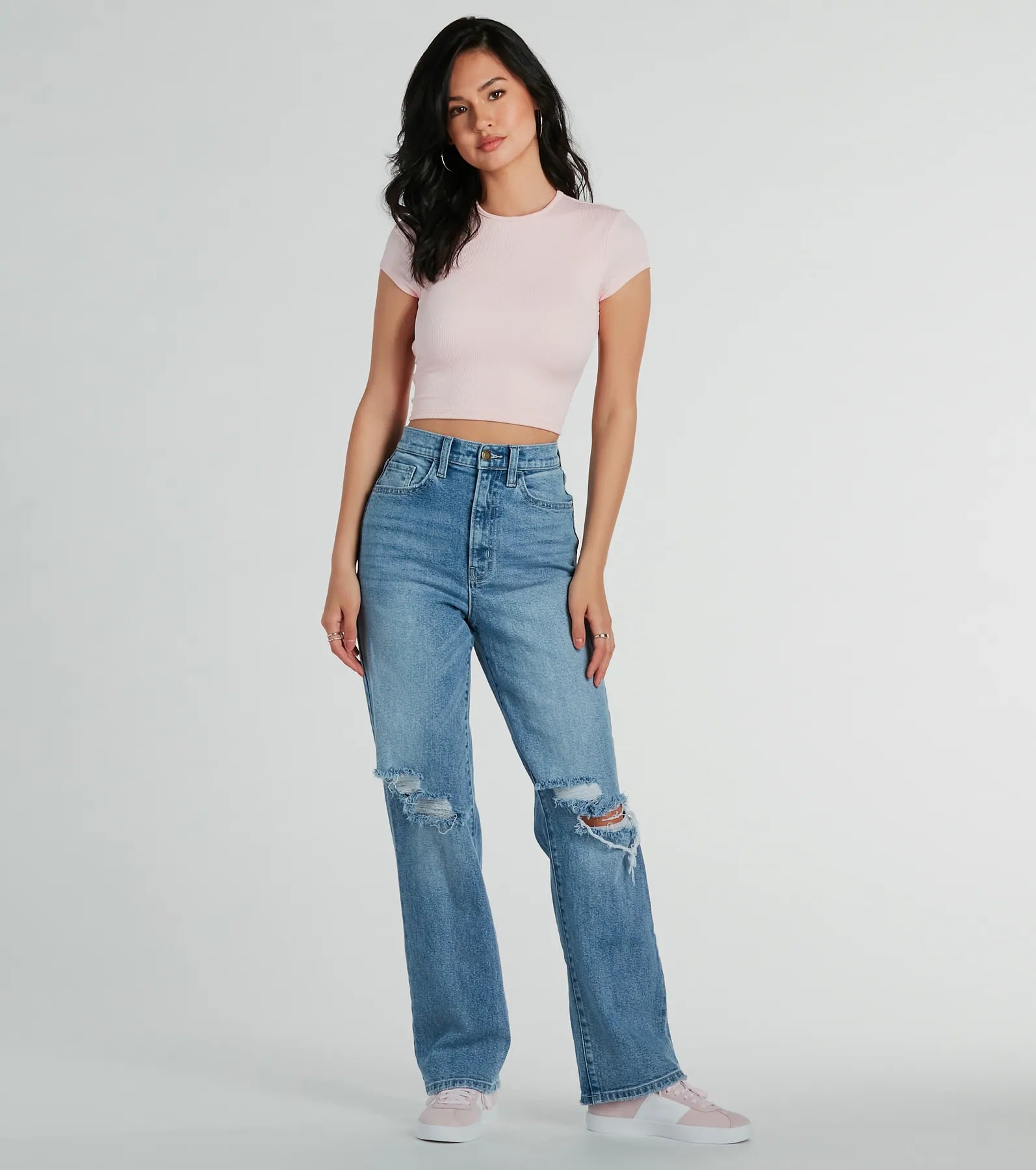 Trendy Cutie Lace-Up Ribbed Smooth Knit Crop Top - Image 6