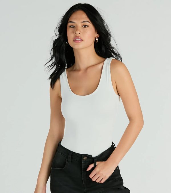 Smooth Silhouette Sleeveless Scoop Neck Bodysuit - Image 6