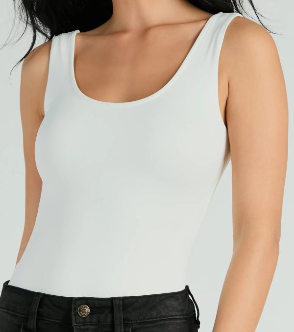 Smooth Silhouette Sleeveless Scoop Neck Bodysuit - Image 10