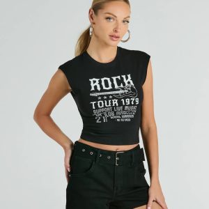 Rock Tour 1979 Muscle Open Back Graphic Tee