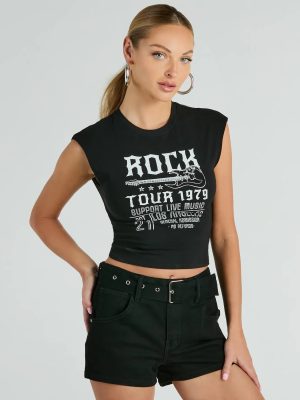 Rock Tour 1979 Muscle Open Back Graphic Tee