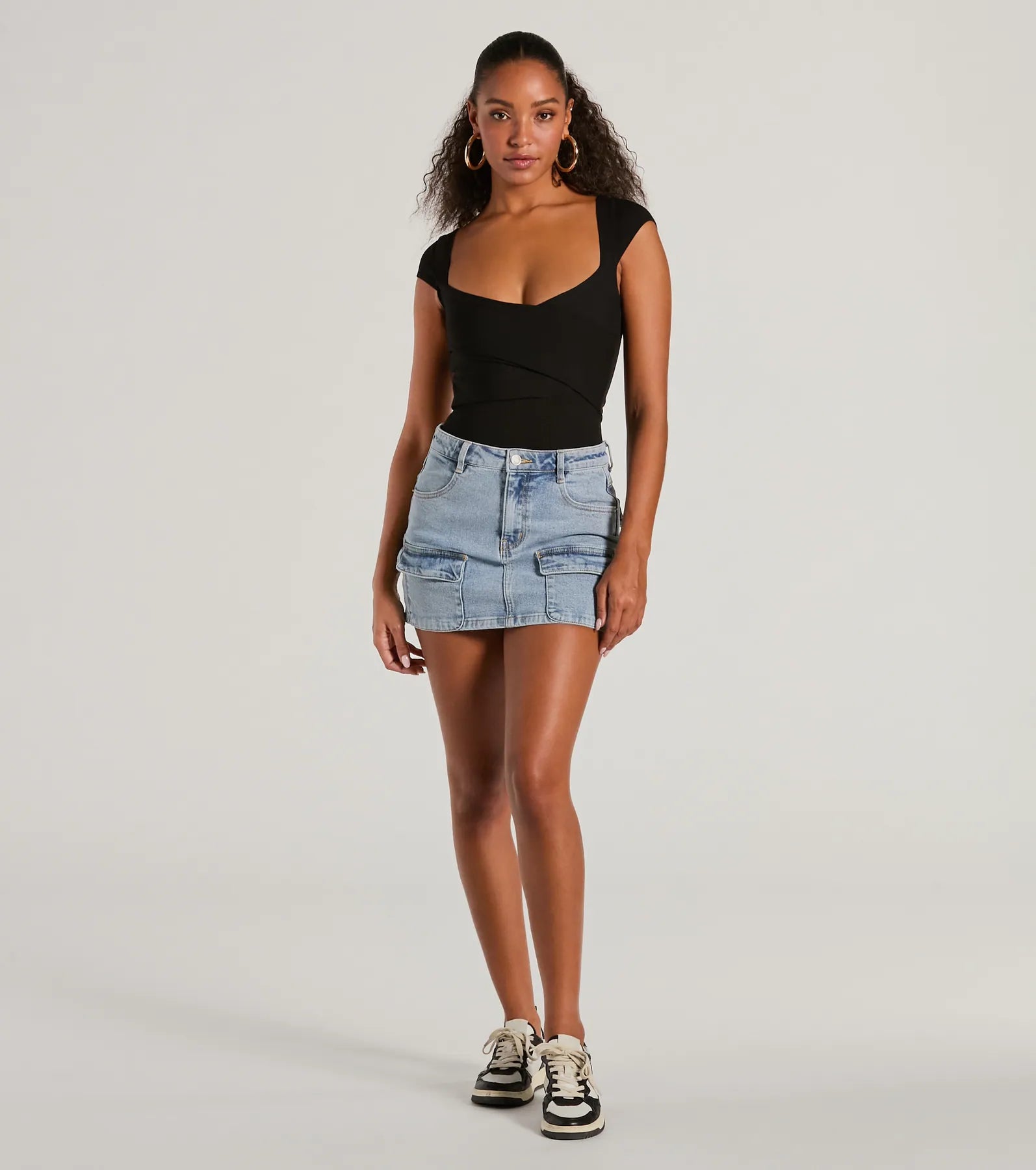 Sweet Traits Cap Sleeve Crisscross Rib Knit Bodysuit - Image 8